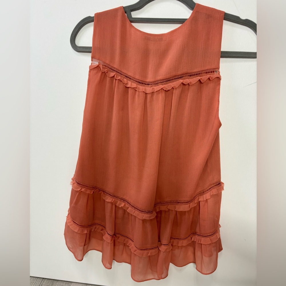 Alice + Olivia Massie Sleeveless V-Neck Boho Blouse Size Small - Picture 7 of 7